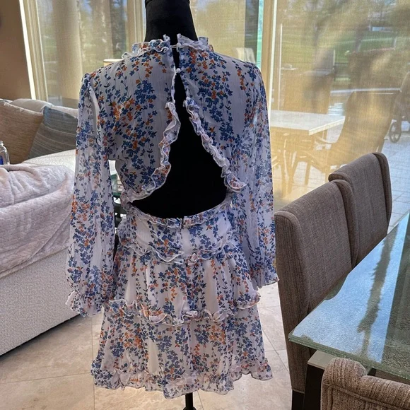 Elegant Floral Long Sleeve Dress - Picture 3 of 4